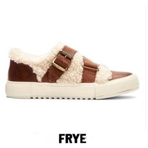 Frye Women's Brown and Cream Shearling Sneakers